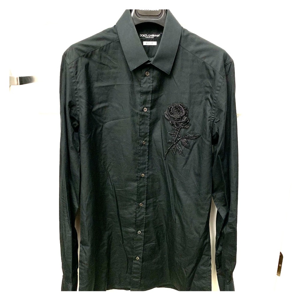 Dolce & Gabbana Black Embroidery Shirt